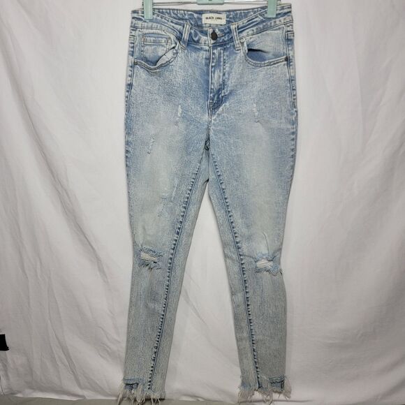 Black Label Skinny Jeans (Size 5/26) Distressed - Light/Acid Wash - Picture 1 of 16
